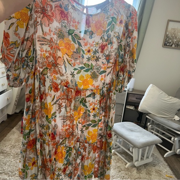 puff-sleeve tiered babydoll prairie summer dress boutique cottagecore milkmaid - Picture 11 of 15